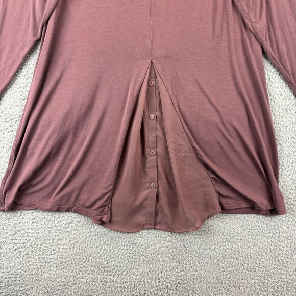 LOGO Lori Goldstein Tunic XL Lagenlook Chiffon Flowy Soft Comfort Pockets Purple - Picture 9 of 10